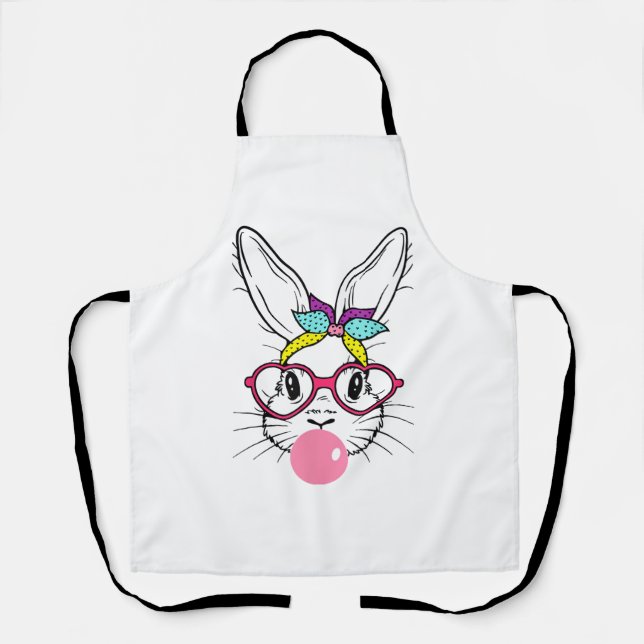Tablier Bunny Face Bubble Gum Blowing Glasses Headband Hap (Recto)