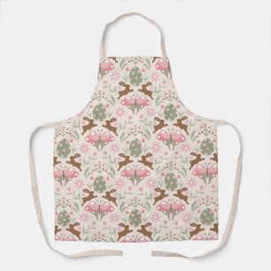 Tablier Bunny Pâques Pastel et Motif de fleurs