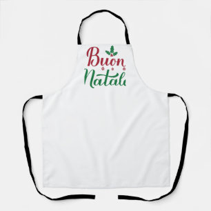 Tablier Buon Natale Italien Joyeux Noël Holly
