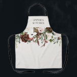 Tablier Burgundy floral élégant bois de tilleul<br><div class="desc">Feuillage rustique,  fleurs et bois de cerf maison personnalisent l'ensemble de tablier cadeau. Avec de belles aquarelles,  blanc,  bordeaux,  rose pâle,  bleu marine et vert sauge floraux,  bois de cerf,  cet ensemble rustique moderne aura l'air élégant dans votre maison et un grand rappel de votre journée spéciale.</div>