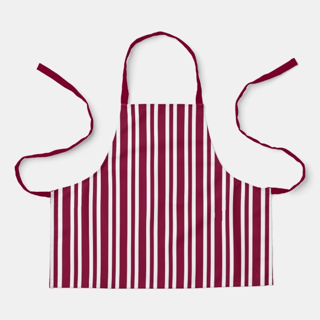Tablier Burgundy White Stripes Seamless Pattern (Recto)