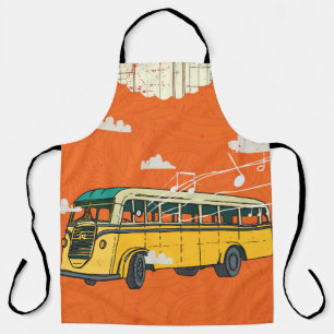 Tablier Bus vintage : Arrière-plan de la texture des nuage