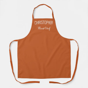 Tablier Business Apron avec nom du chef Terracotta noire