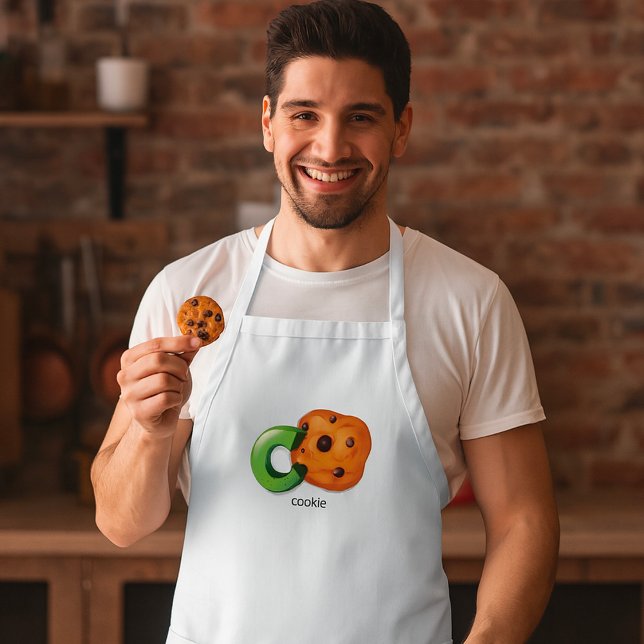 Tablier C est pour Cookie Alphabet Letter Chocolate Chip (Créateur téléchargé)
