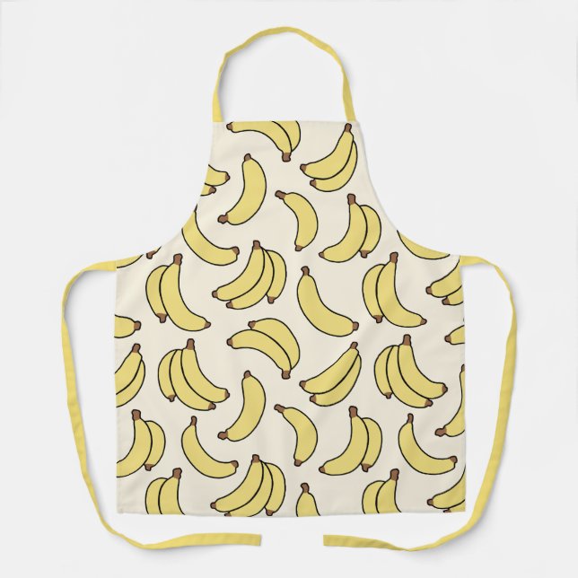 Tablier Cabane Banane Jaune Cuisine Tropicale Rétro (Recto)