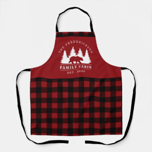 Tablier Cabine de famille personnalisé Black Red Buffalo P