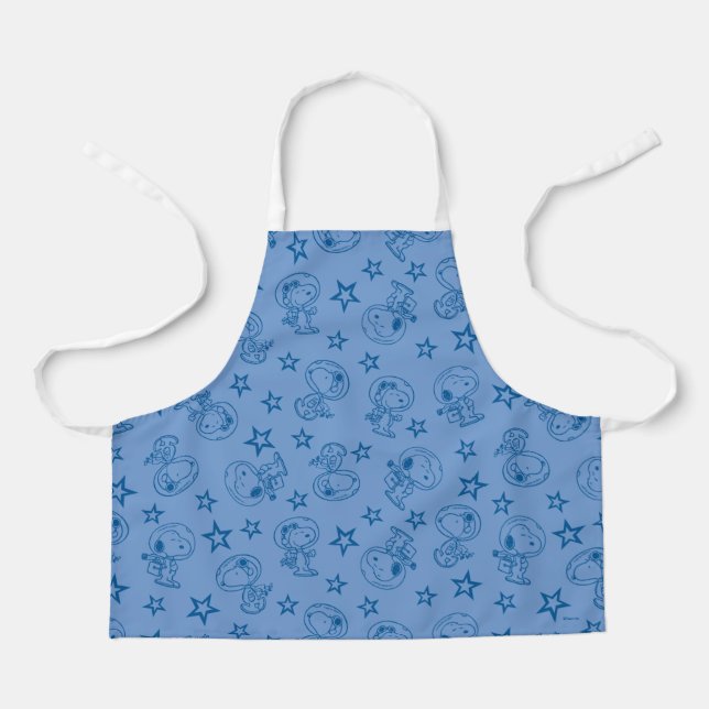 Tablier cacahuètes | Snoopy Blue Space Astronaut Motif (Recto)