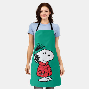 Tablier cacahuètes   Snoopy Chat d'hiver et Casquette