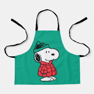 Tablier cacahuètes   Snoopy Chat d'hiver et Casquette