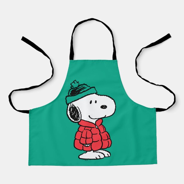 Tablier cacahuètes | Snoopy Chat d'hiver et Casquette (Recto)