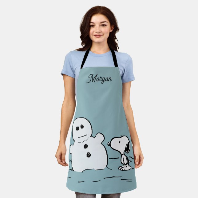 Tablier cacahuètes | Snoopy Construit Un Snowman | Ajouter (Porté)