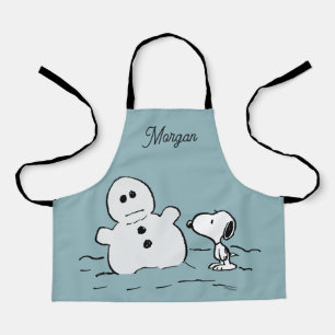 Tablier cacahuètes   Snoopy Construit Un Snowman   Ajouter