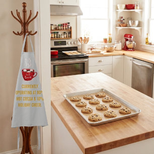 Tablier Cacao chaud drôle & fête de Noël festive de Noël