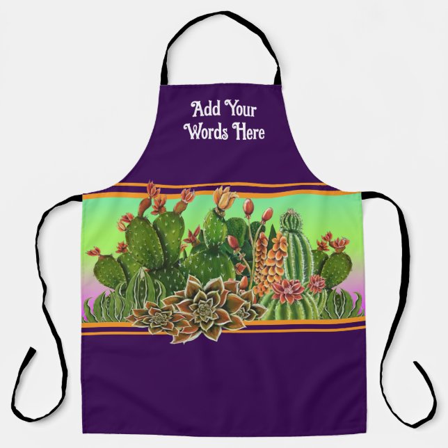 Tablier Cactus & Succulents motif (Recto)
