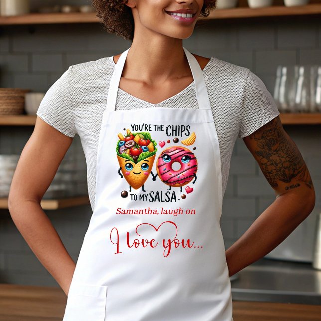 Tablier Cadeau Amour Sucré Nourriture Mignonne Nom (Custom Name Cute Food Sweet Love Gift Apron)
