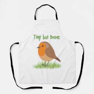 Tablier Cadeau avec un joli oiseau rouge-gorge
