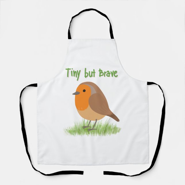 Tablier Cadeau avec un joli oiseau rouge-gorge (Recto)