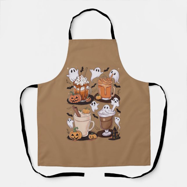 Tablier Cadeau d'amour de café glacé d'automne mignon café (Recto)