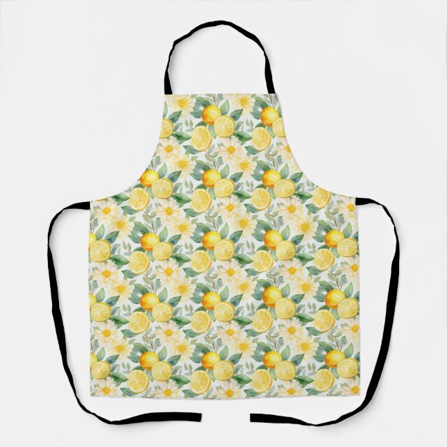 Tablier Cadeau d'anniversaire | Citron et marguerite (Recto)