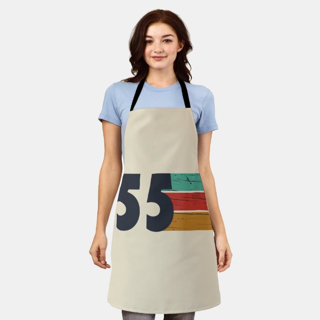 Tablier Cadeau d'anniversaire de naissance vintage 1955 (Porté)