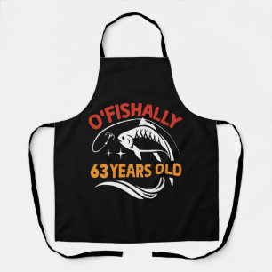 Tablier Cadeau d'anniversaire drôle de 63 ans papa pêcheur