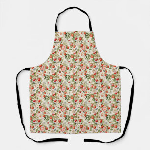 Tablier Cadeau d'anniversaire   Fraise et fleur sans coutu