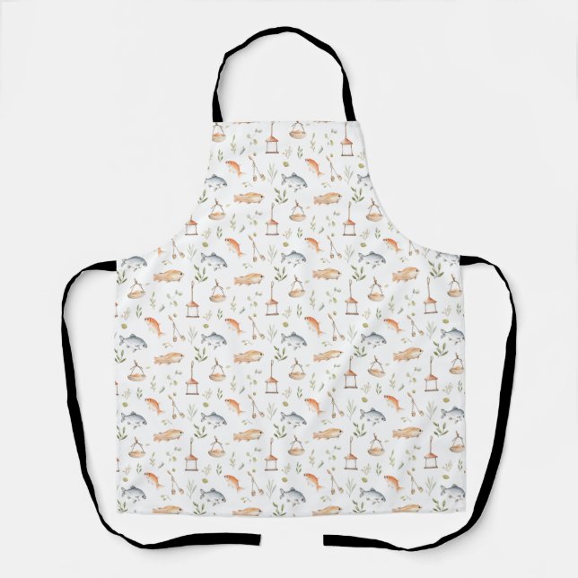 Tablier Cadeau d'anniversaire | Pêche avec moi (Recto)