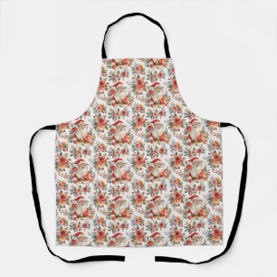 Tablier Cadeau d'anniversaire Père Noël festif et floral