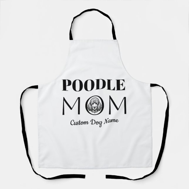 Tablier Cadeau d'anniversaire pour maman Caniche, Maman de (Recto)