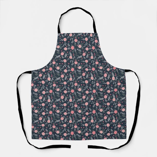 Tablier Cadeau d'anniversaire | Rose sans couture avec feu (Recto)