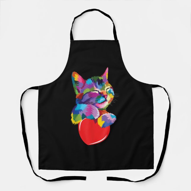 Tablier Cadeau de chat mignon pour les amateurs de chaton  (Recto)