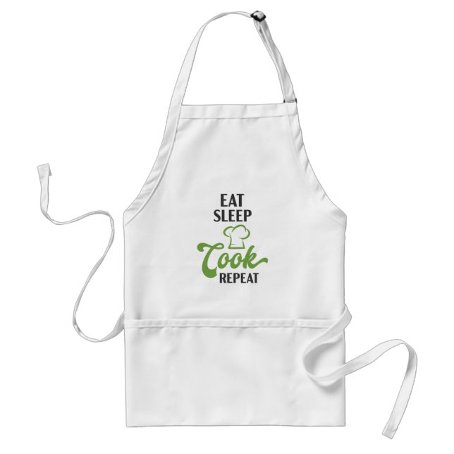 Tablier Cadeau de chef Manger Dormir Cuisiner Répéter (Devant)