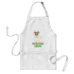 Tablier Cadeau de cuisine floral Llama sans drame