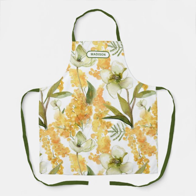 Tablier Cadeau de cuisine personnalisé avec nom botanique  (Recto)