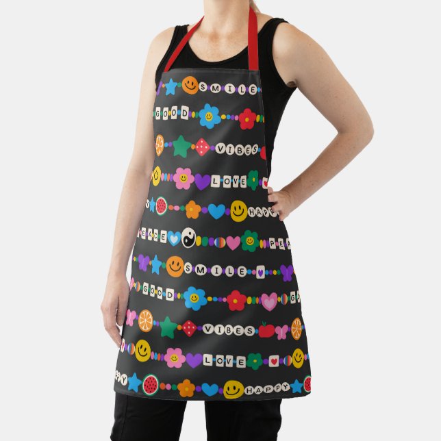Tablier Cadeau de cuisine rétro Groovy Good Vibes (Insitu)