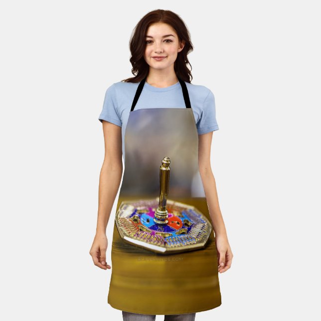 Tablier Cadeau de dreidel de Hanukkah SlipperyJoe à base o (Porté)