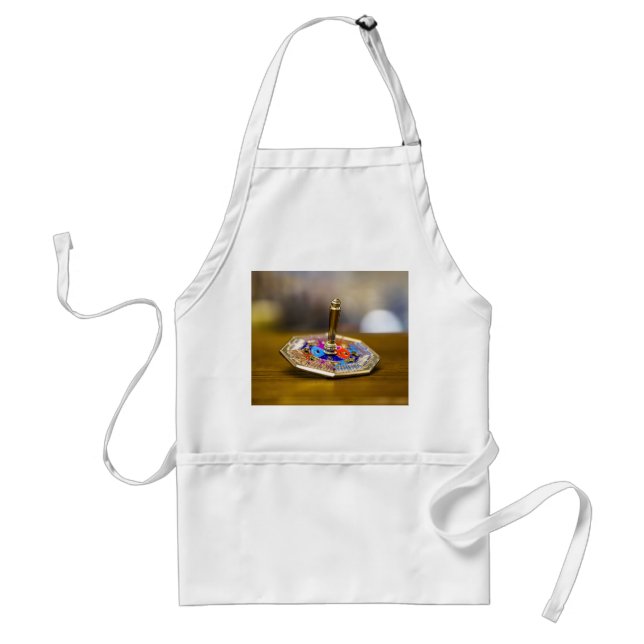 Tablier Cadeau de dreidel de Hanukkah SlipperyJoe à base o (Devant)