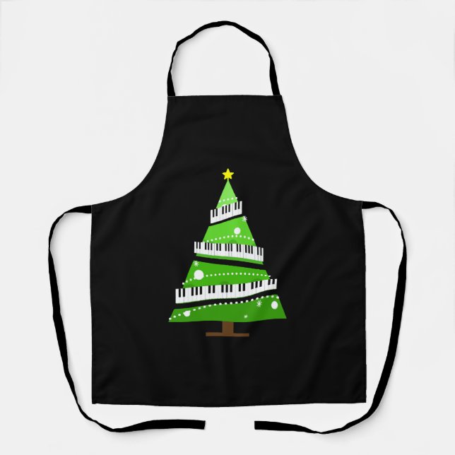 Tablier Cadeau de l'enseignant de piano de l'arbre de Noël (Recto)