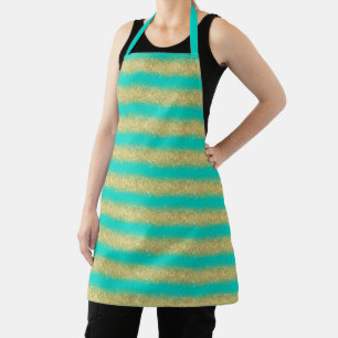 Tablier Cadeau de luxe Populaire Turquoise Gold Parties sc