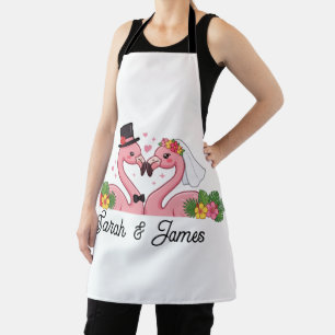 Tablier Cadeau de mariage personnalisé de flamant rose pou