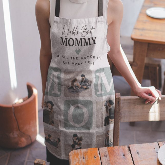 Tablier Cadeau de MOM moderne multi-grid photo mignon (Créateur téléchargé)