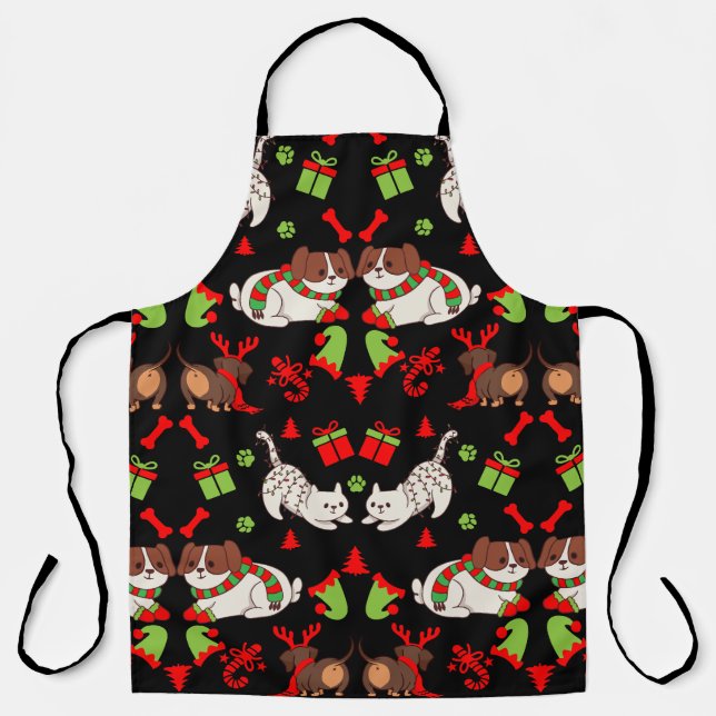 Tablier Cadeau de Noël à motif animal de compagnie (Recto)