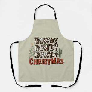 Tablier Cadeau de Noël de fête familiale Xmas Howdy Howdy 