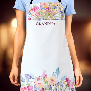 Tablier Cadeau de nom floral coloré, Fête des mères pour g