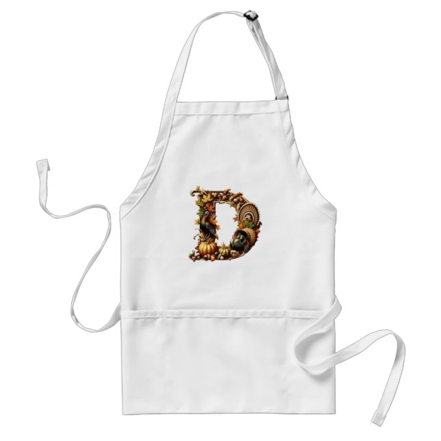 Tablier Cadeau de Thanksgiving avec la lettre D (Devant)