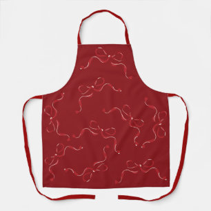 Tablier Cadeau de Valentines Modernes Retro Red Bows