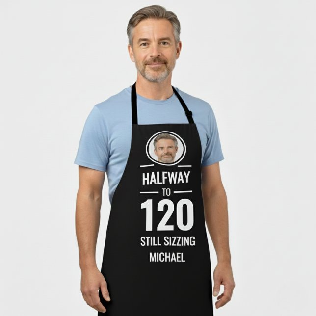 Tablier Cadeau drôle de gourmand pour 60 ans à mi-chemin d (Créateur téléchargé)