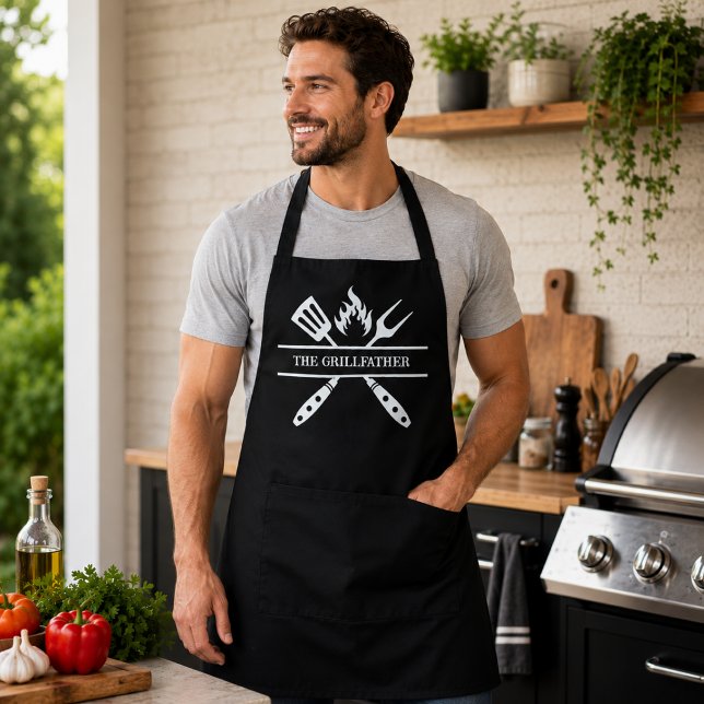 Tablier Cadeau drôle de grillade pour la fête des pères (Créateur téléchargé)