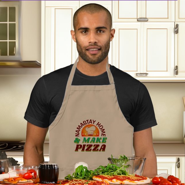 Tablier Cadeau drôle de Namastay Home Make Pizza (Créateur téléchargé)