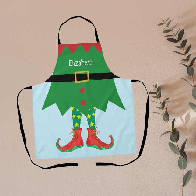 Tablier Cadeau Drôle Elfe de Noël Assistant du Père Noël F (Créateur téléchargé)